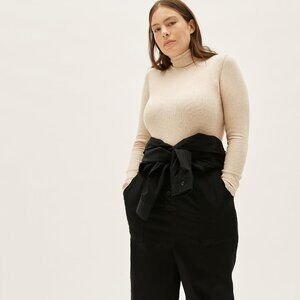 Everlane The Luxe Micro-Rib Turtleneck Tan Base - Size S